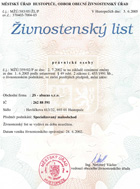 Živnostenský list - specializovaný maloobchod